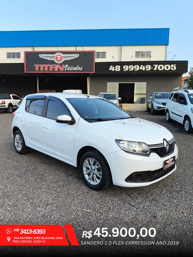 Carro Renault Sandero 2019 Expression 1.0 12V SCe (Flex)