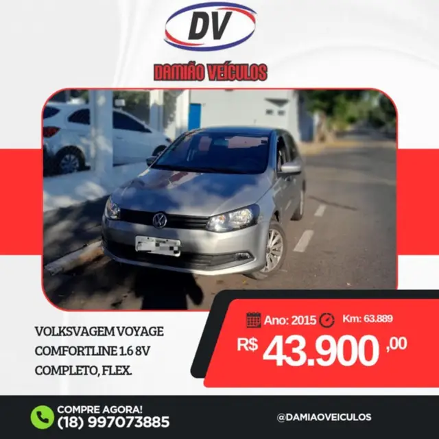 Carro Volkswagen Voyage 2015 1.6 VHT (Flex)