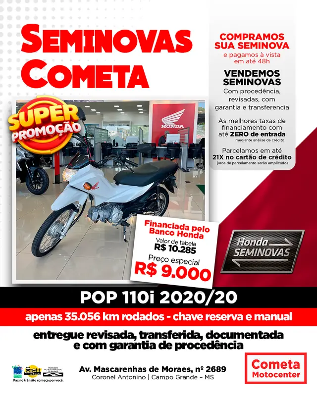 Moto Honda Pop 110i 2020 110i