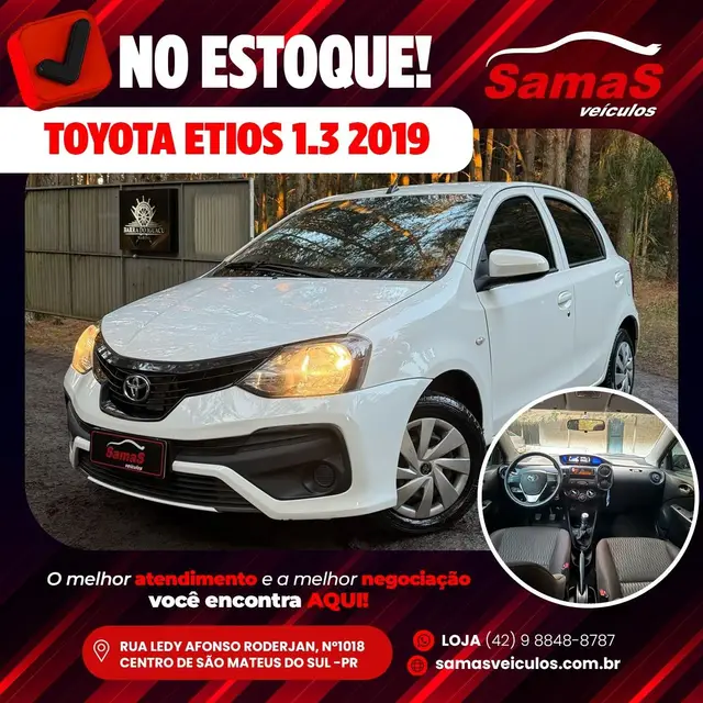 Carro Toyota Etios 2019 X 1.3 (Flex)