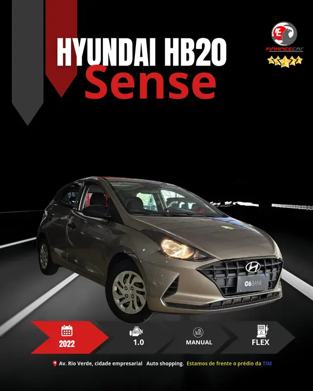 Carro Hyundai HB20 2022 1.0 Sense (Flex)