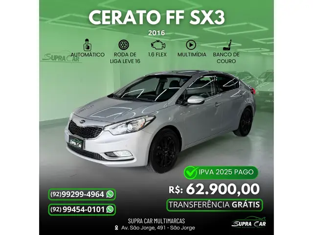 Carro Kia Cerato 2016 SX 1.6 (Aut) (Flex)