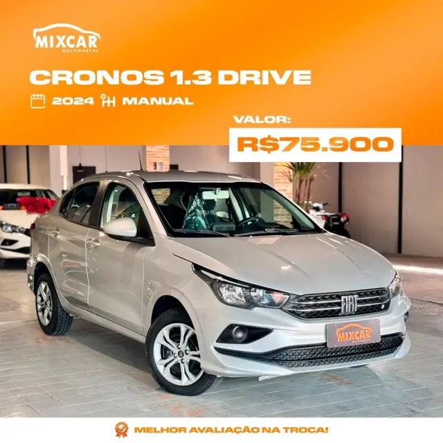 Carro Fiat Cronos 2024 Drive 1.3