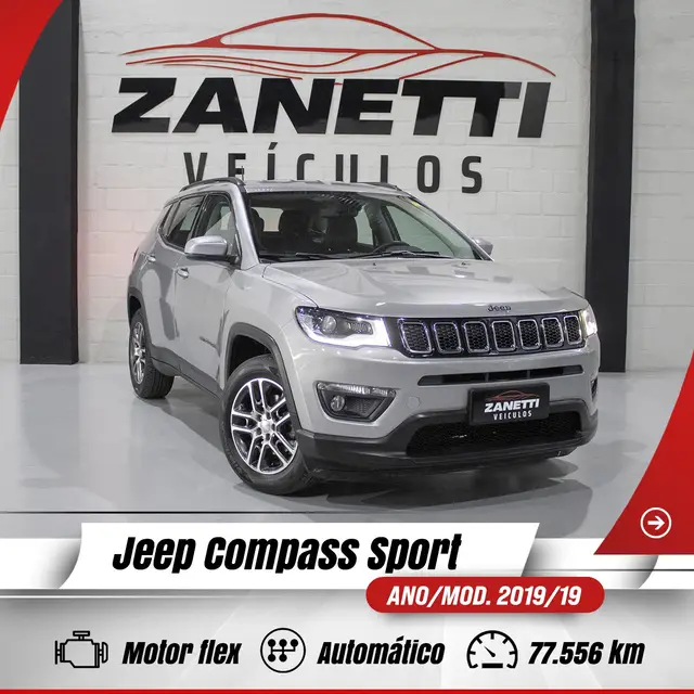 Carro Jeep Compass 2019 2.0 Sport 4x2 (Aut) (Flex)