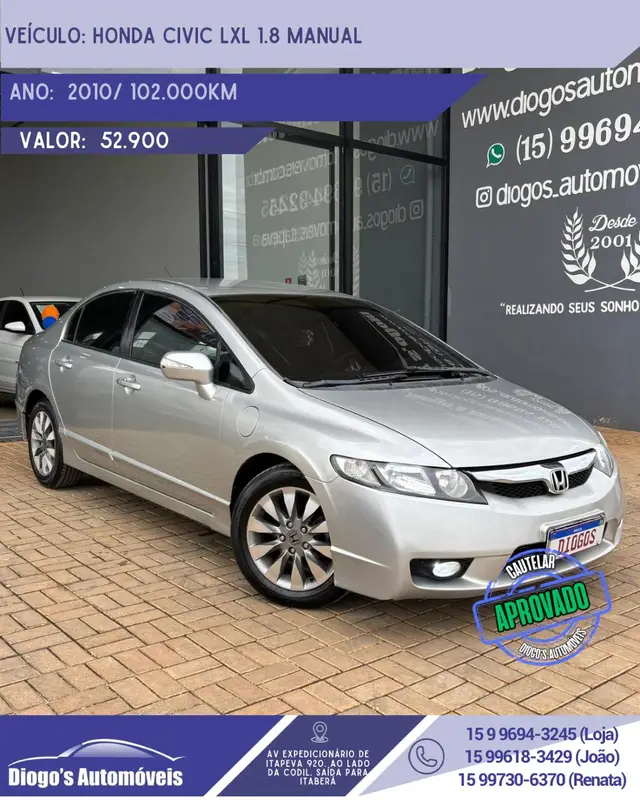 Carro Honda Civic 2010 New  LXL 1.8 16V (Couro) (Flex)