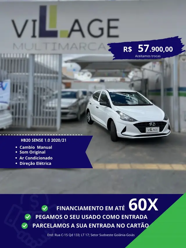 Carro Hyundai HB20 2021 Sense 1.0