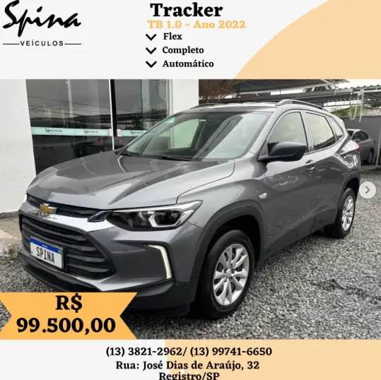 Carro Chevrolet Tracker 2022 1.0 Turbo 12V Flex Aut.