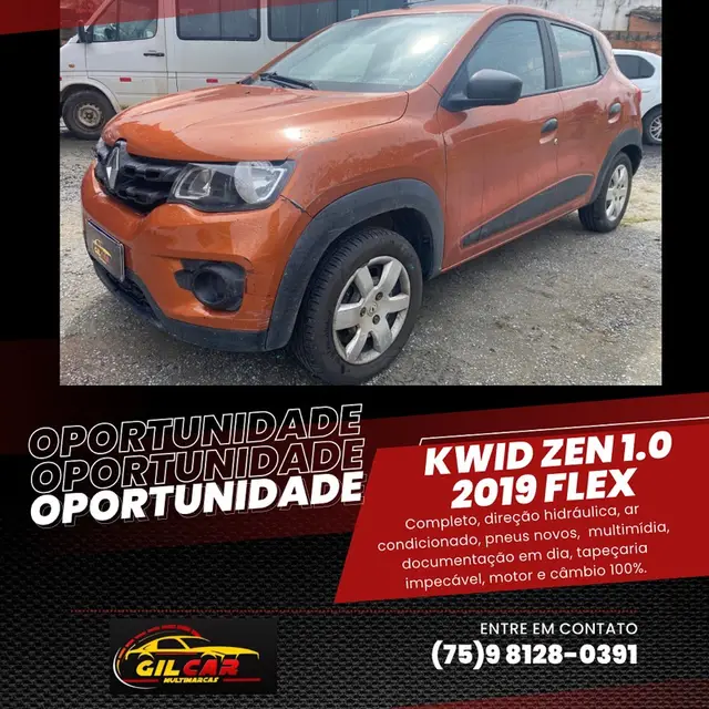 Carro Renault Kwid 2019 Zen 1.0 12v SCe (Flex)