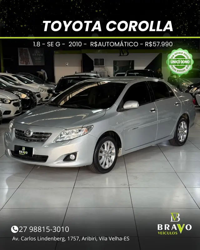 Carro Toyota Corolla 2010 Sedan SEG 1.8 16V (flex) (aut)