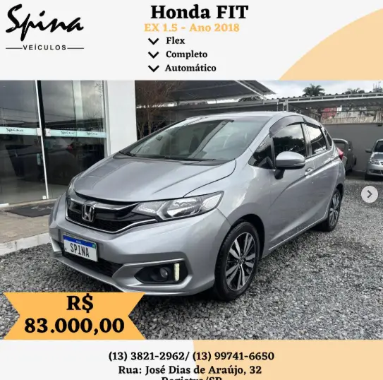 Carro Honda Fit 2018 1.5 16v EX CVT (Flex)