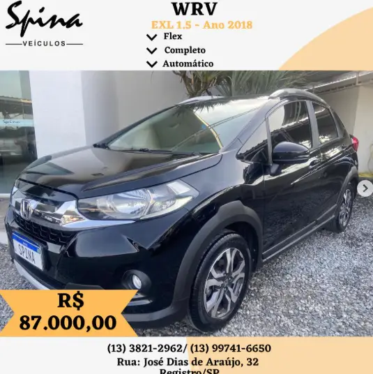 Carro Honda WR-V 2018 EXL 1.5 FlexOne CVT (Flex)