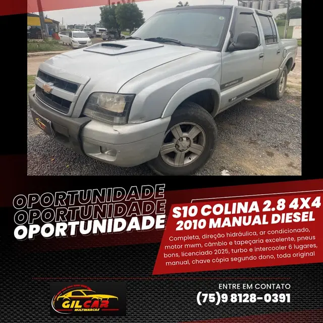 Carro Chevrolet S10 Cabine Dupla 2009 S10 Colina 4x4 2.8 Turbo Electronic (Cab Dupla)
