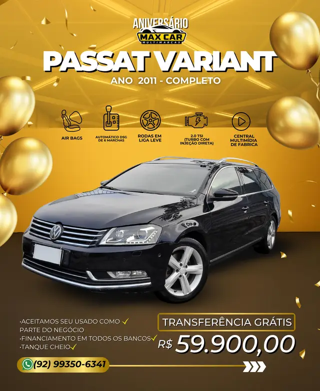 Carro Volkswagen Passat Variant 2011 Comfortline 2.0 FSI Turbo