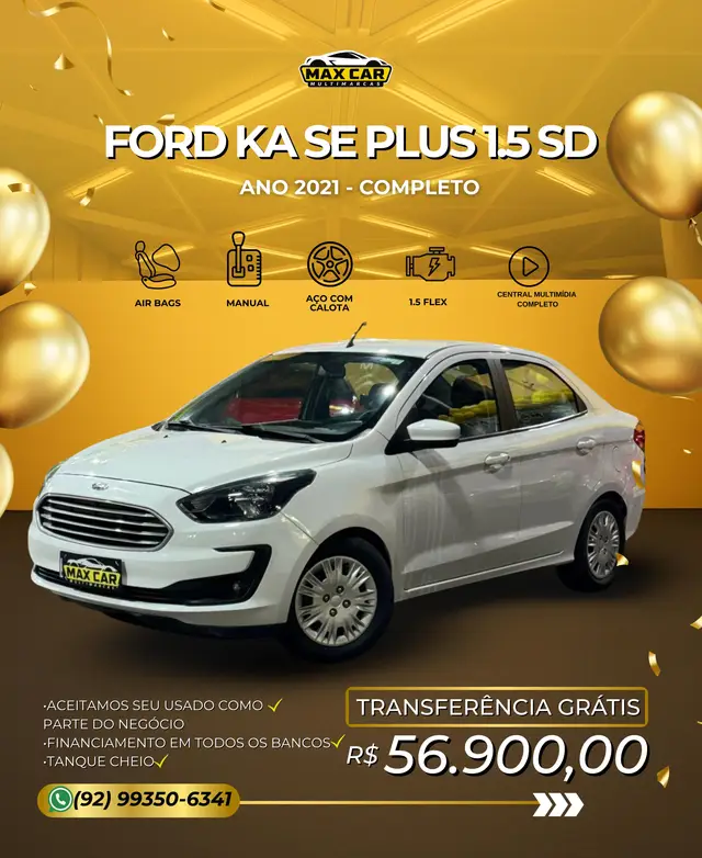 Carro Ford Ka Sedan 2021 SE Plus 1.5 12v (Flex)