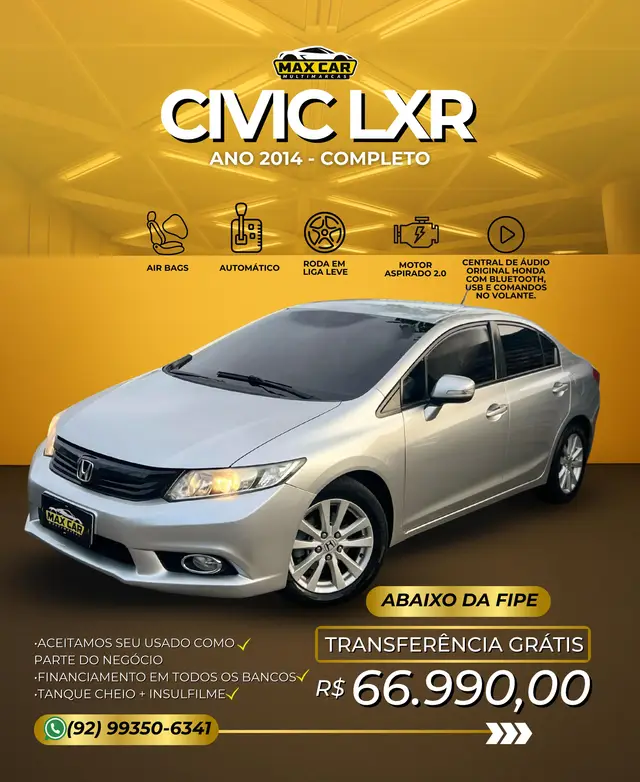Carro Honda Civic 2014 New  LXR 2.0 i-VTEC (Aut) (Flex)