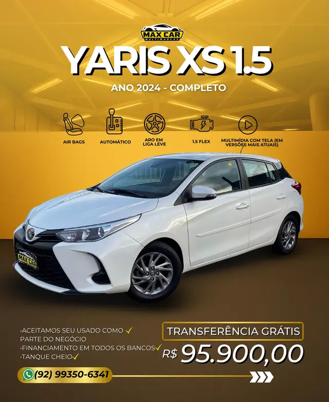 Carro Toyota Yaris 2024 XS 1.5 (Flex) (Aut)