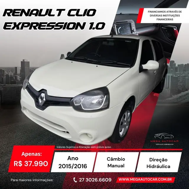 Carro Renault Clio 2016 Expression 1.0 16V (Flex)