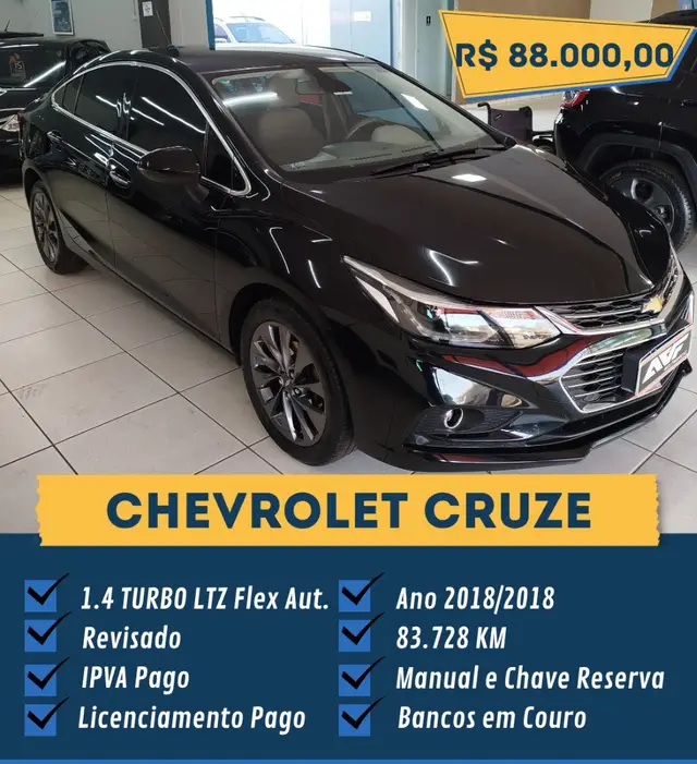Carro Chevrolet Cruze 2018 LTZ 1.4 16V Ecotec (Aut) (Flex)