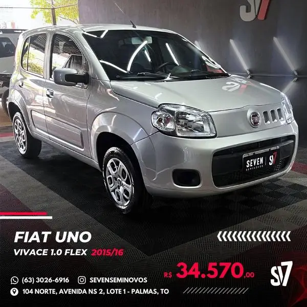 Carro Fiat Uno 2016 Attractive 1.0 (Flex) 4p