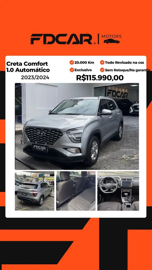Carro Hyundai Creta 2024 Comfort Plus 1.0 Turbo
