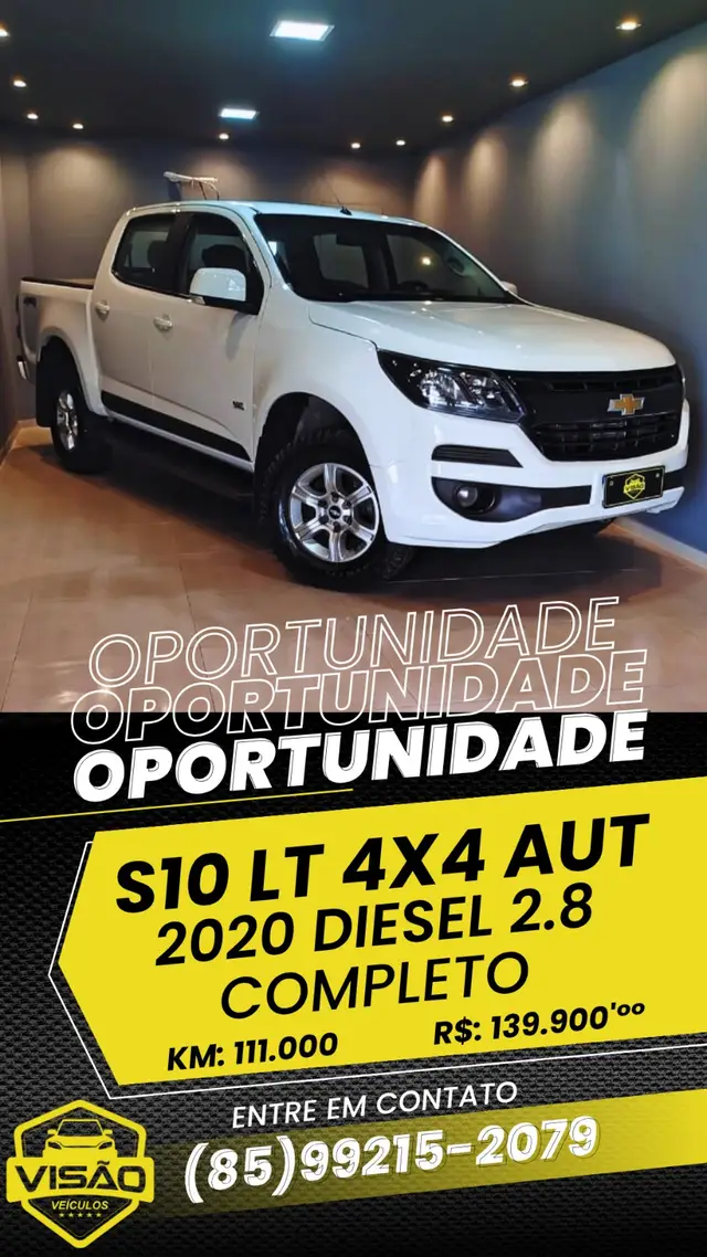 Carro Chevrolet S10 Cabine Dupla 2020 S10 2.8 CTDI LT 4WD (Cabine Dupla)