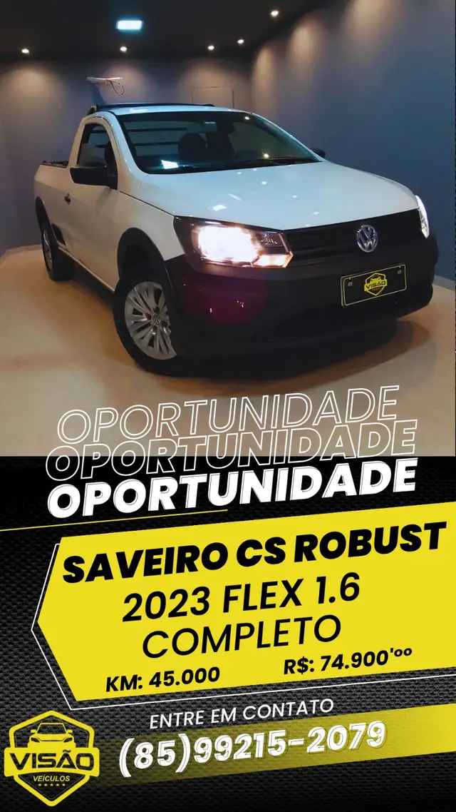 Carro Volkswagen Saveiro 2023 Robust 1.6 MSI CS (Flex)