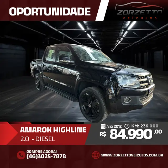 Carro Volkswagen Amarok 2012 2.0 CD 4x4 TDi Highline (Aut)