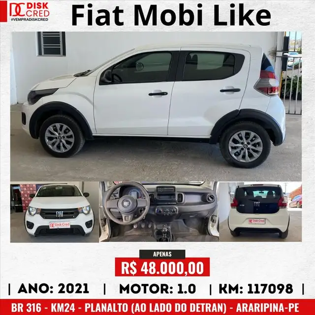 Carro Fiat Mobi 2021 Like 1.0 (Flex)