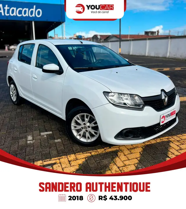 Carro Renault Sandero 2018 Authentique 1.0 12V SCe (Flex)