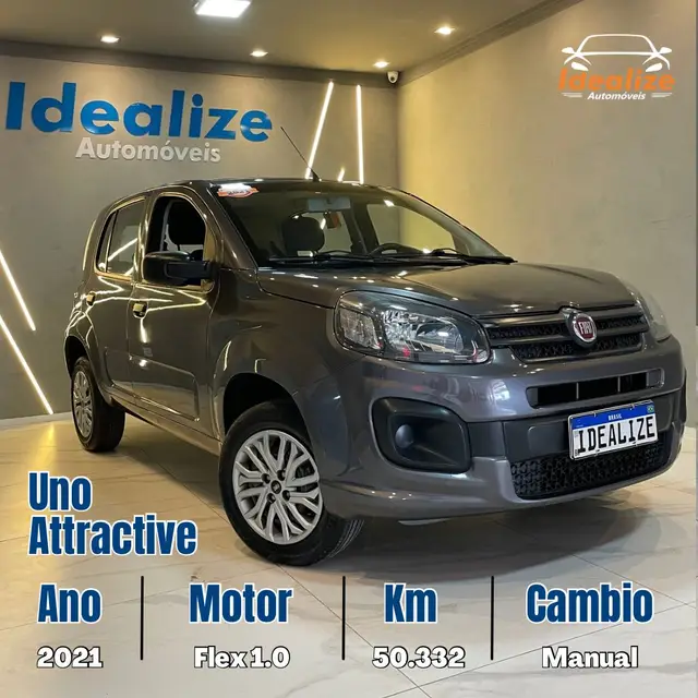Carro Fiat Uno 2021 Attractive 1.0