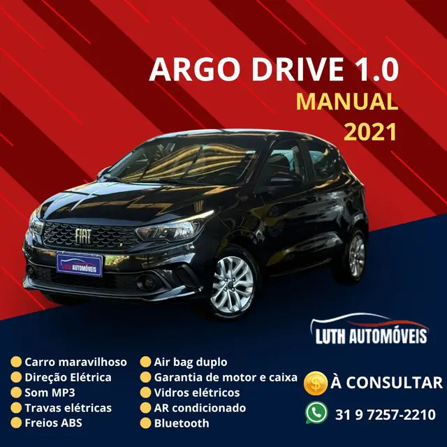 Carro Fiat Argo 2021 Drive 1.0 (Flex)