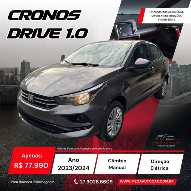 Carro Fiat Cronos 2024 Drive 1.0