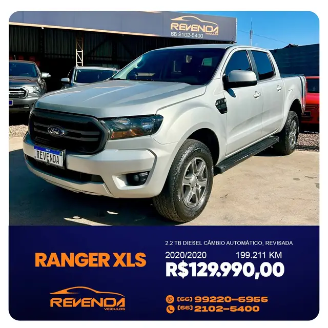 Carro Ford Ranger Cabine Dupla 2020 Ranger 2.2 TD XLS 4x2 CD (Aut)