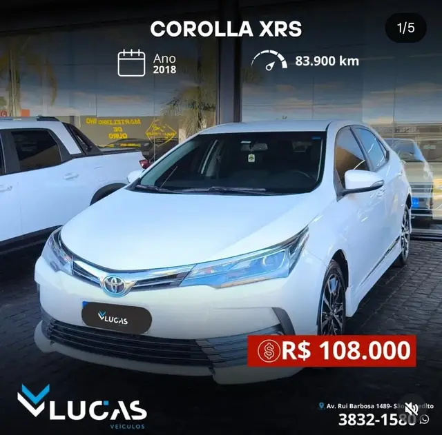 Carro Toyota Corolla 2018 2.0 XRS Multi-Drive S (Flex)