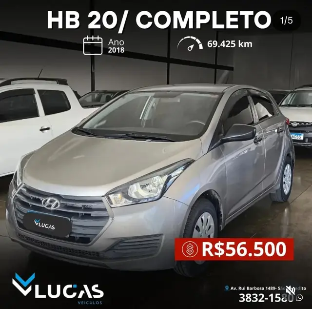 Carro Hyundai HB20 2018 1.0 Comfort blueMedia (Flex)
