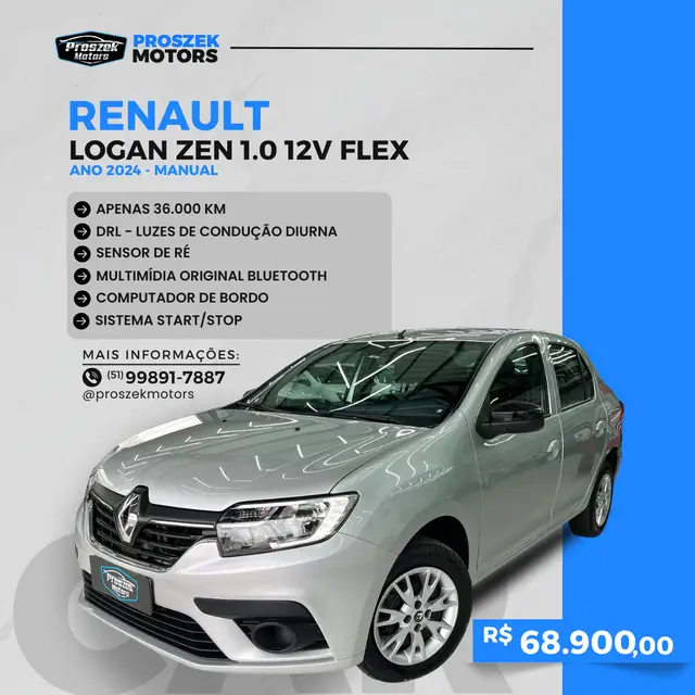Carro Renault Logan 2024 Zen 1.0