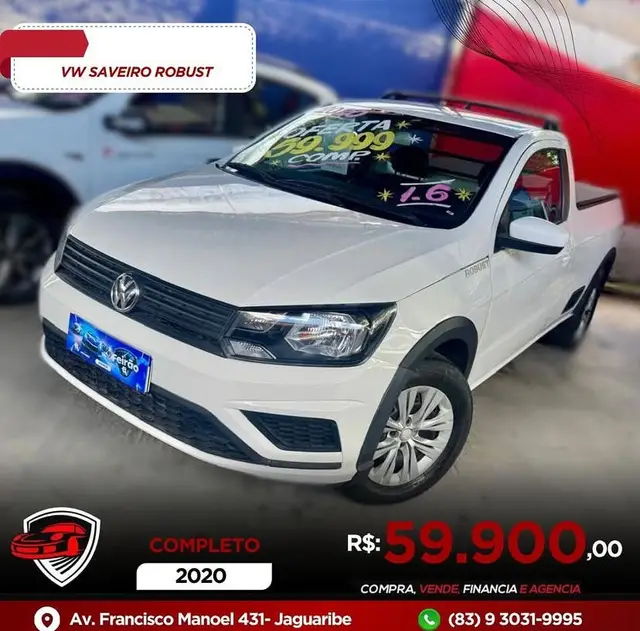 Carro Volkswagen Saveiro 2020 Robust 1.6 MSI CS (Flex)