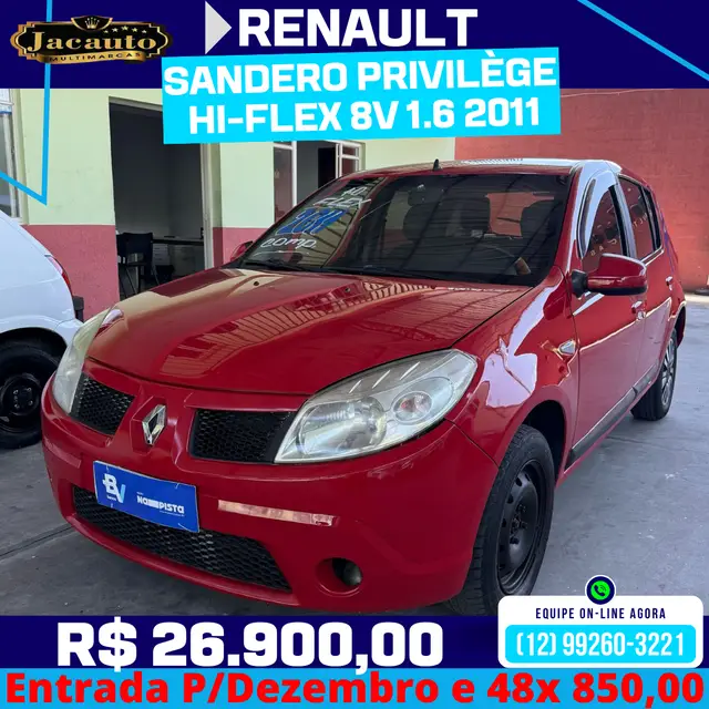 Carro Renault Sandero 2011 Privilège 1.6 8V Hi-Torque (flex)