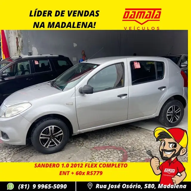 Carro Renault Sandero 2012 Authentique 1.0 16V (flex)