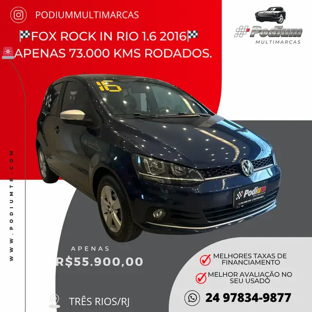 Carro Volkswagen Fox 2016 1.6 MSI Rock in Rio (Flex)