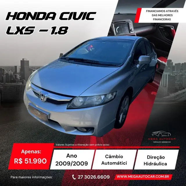 Carro Honda Civic 2009 New  LXS 1.8 16V (Aut) (Flex)