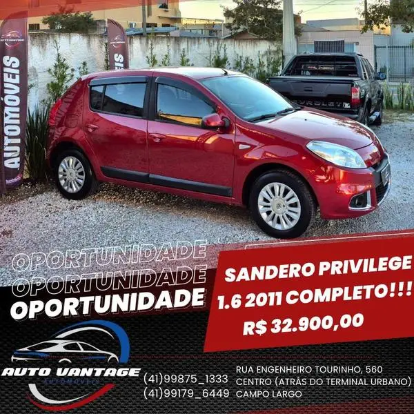 Carro Renault Sandero 2012 Privilège 1.6 8V Hi-Torque (flex)