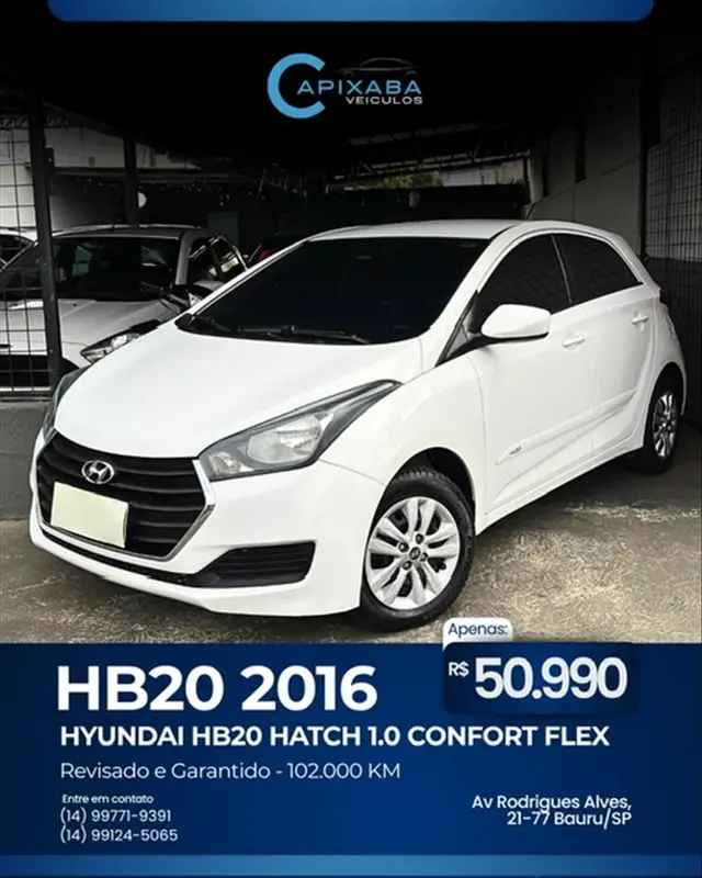 Carro Hyundai HB20 2016 1.0 Comfort (Flex)
