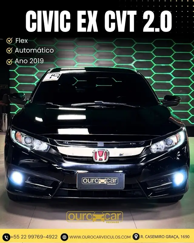 Carro Honda Civic 2019 EX 2.0 i-VTEC CVT