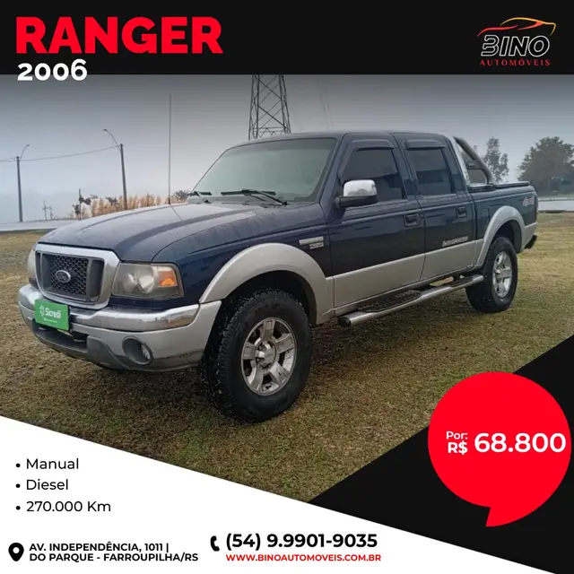 Carro Ford Ranger Cabine Dupla 2006 Ranger XLT 4x4 3.0 (Cab Dupla)