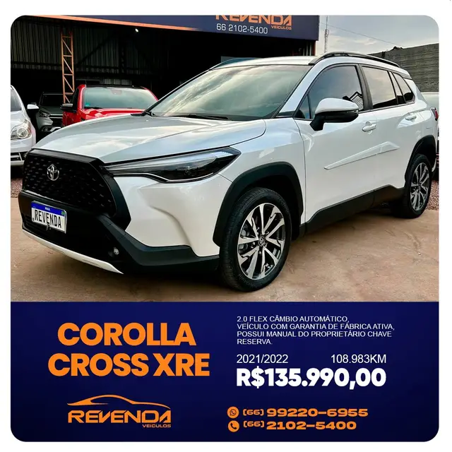Carro Toyota Corolla Cross 2022 XRE 2.0 (flex) (Aut)