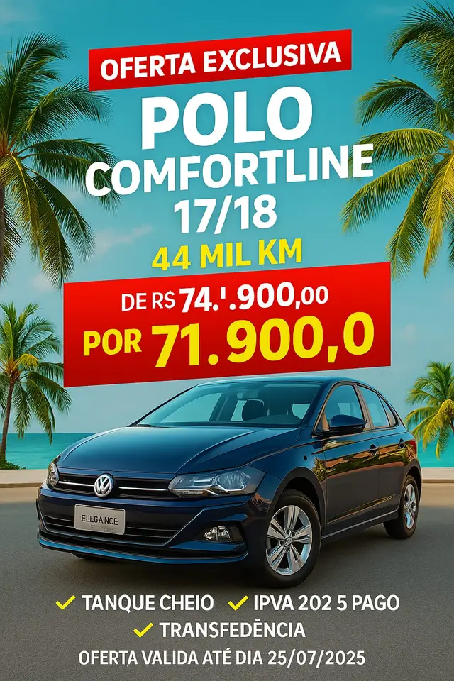 Carro Volkswagen Polo 2018 1.0 200 TSI Comfortline (Aut) (Flex)