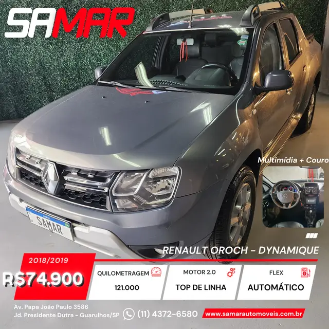 Carro Renault Duster Oroch 2019 2.0 16V Dynamique (Aut) (Flex)
