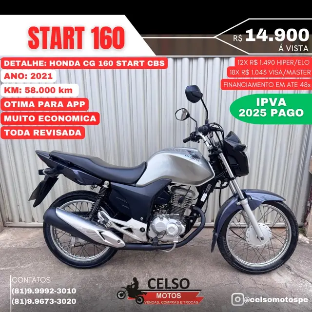 Moto Honda CG 160 2021 Start