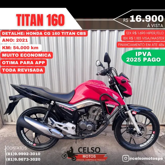 Moto Honda CG 160 2021 Titan